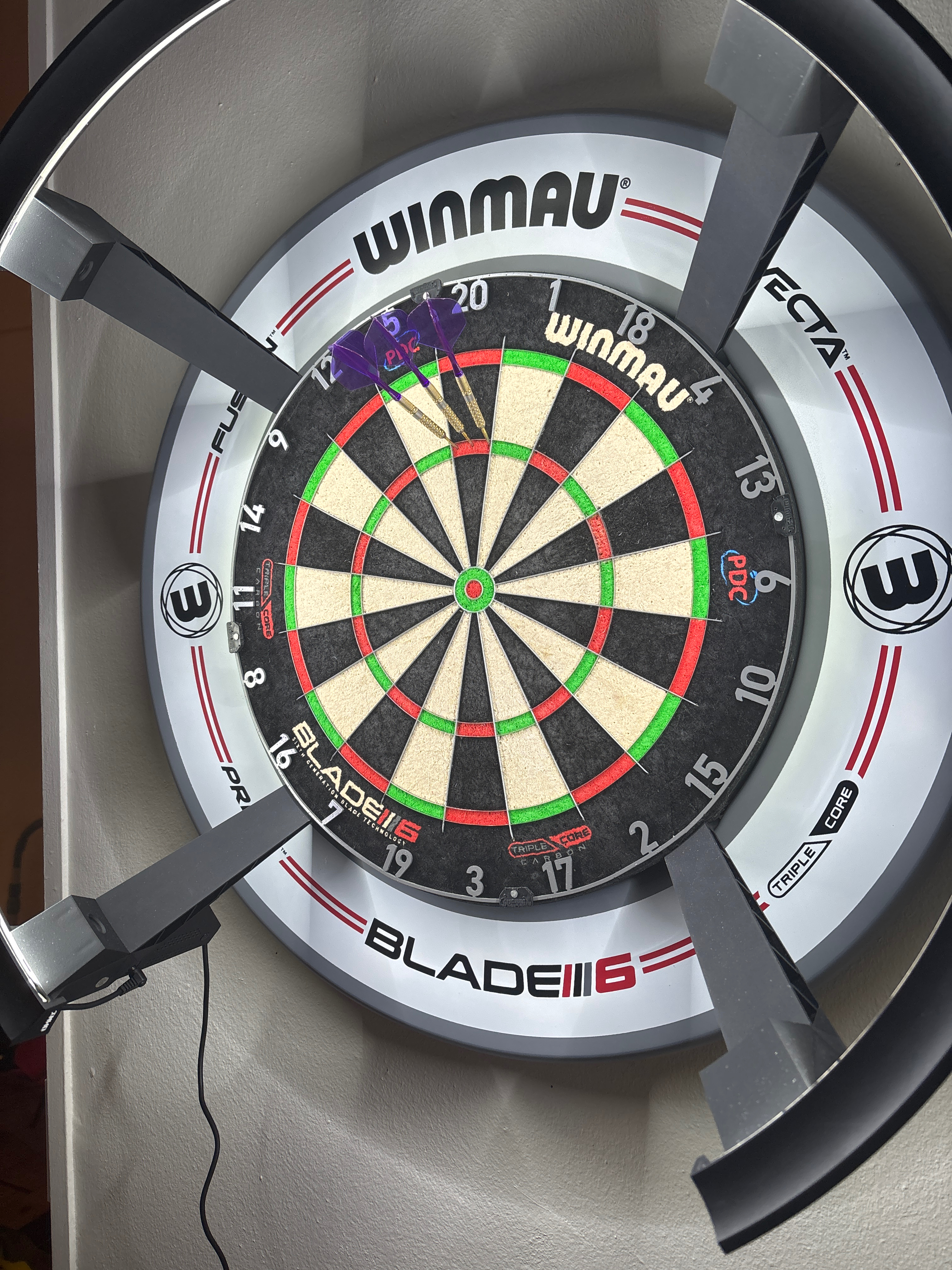 Omni met winmau bord en ring en Littlers prodigy