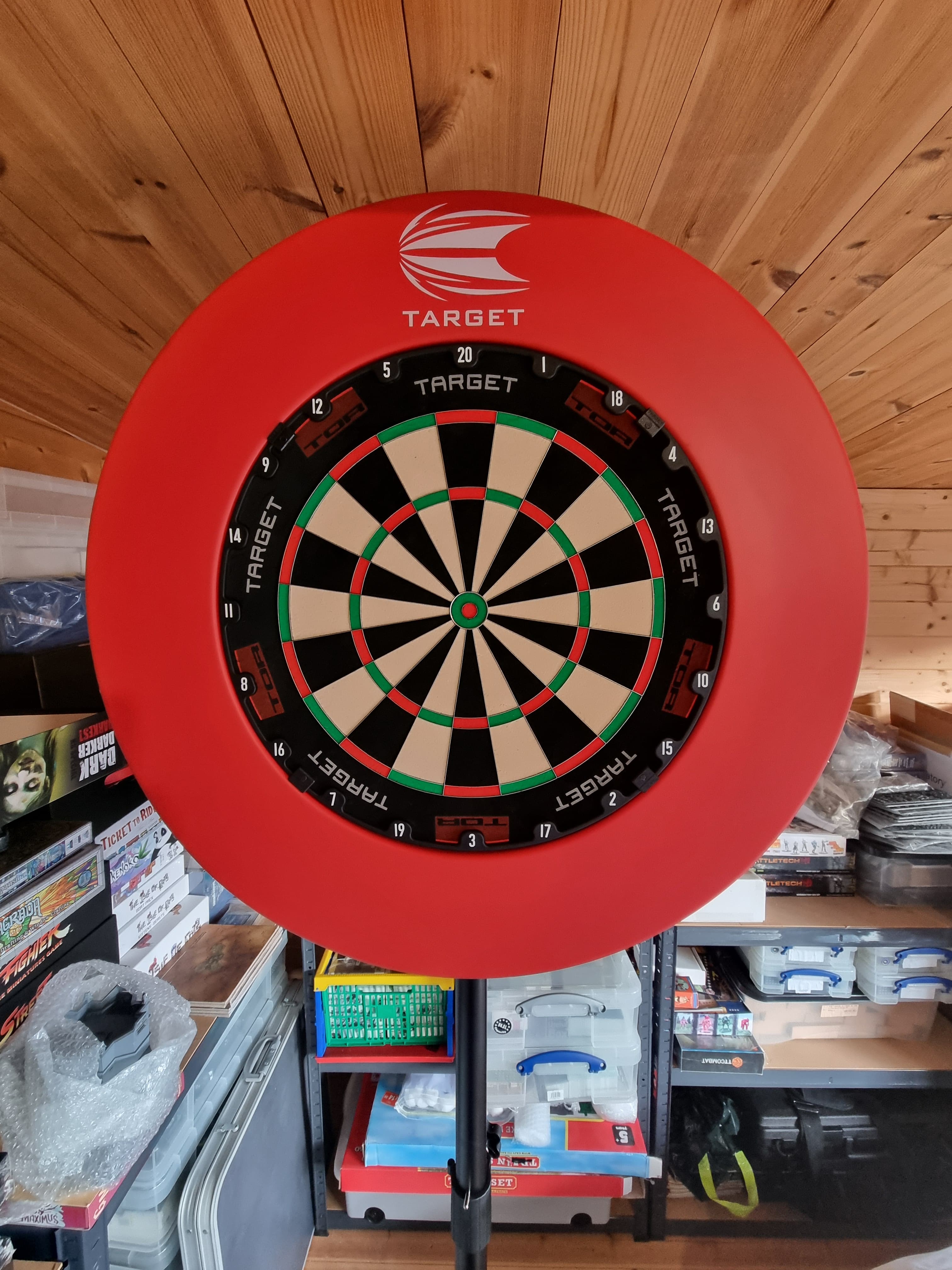 New dartboard, KOTO stand and Target surround. lovely to play on but a bit worried about how cold and damp it felt on arrival but hoping it dries out as the weather changes.
