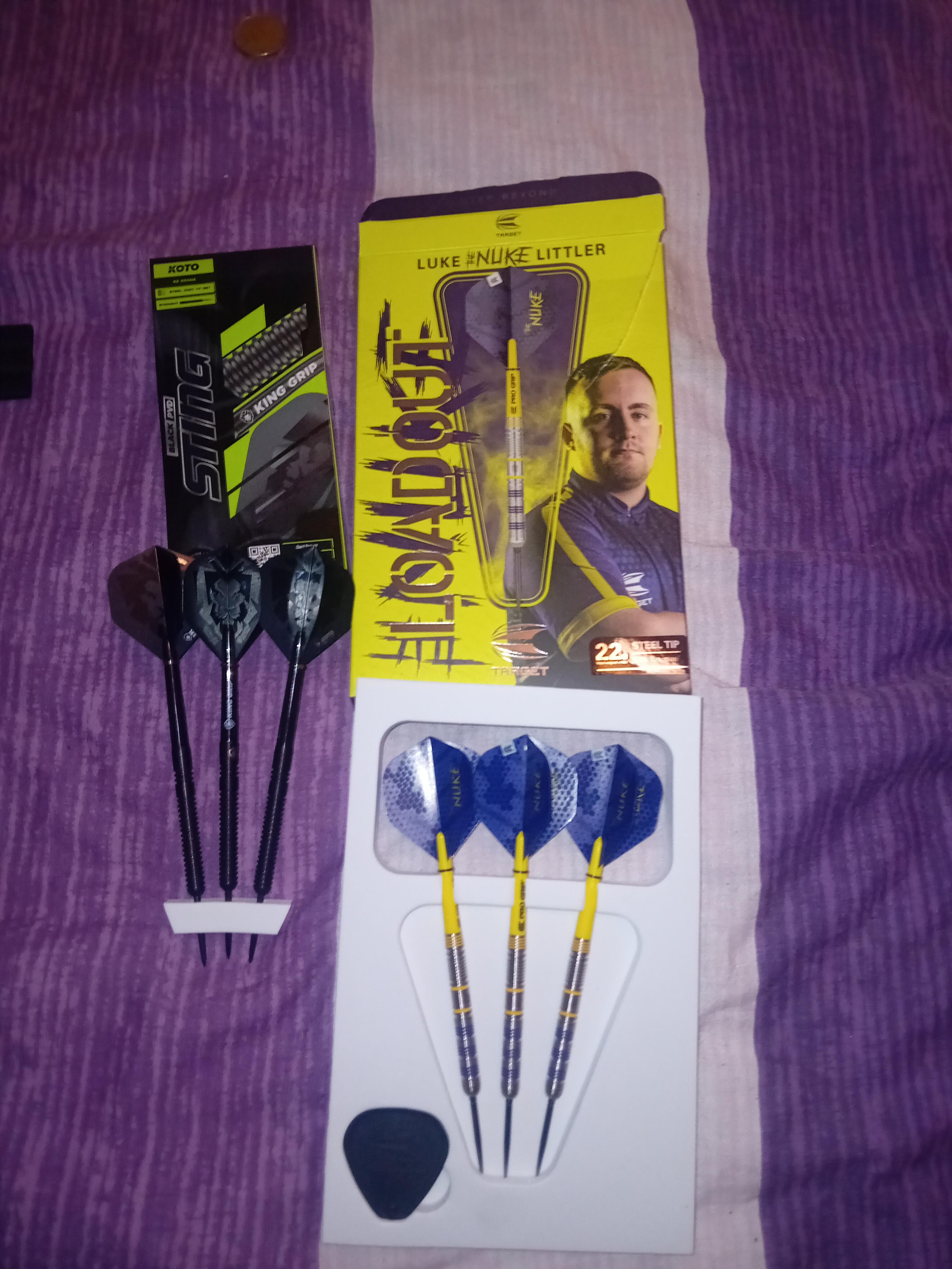 Littler Loadout and Sting black pvd. Fantastic quality darts. Will be back 