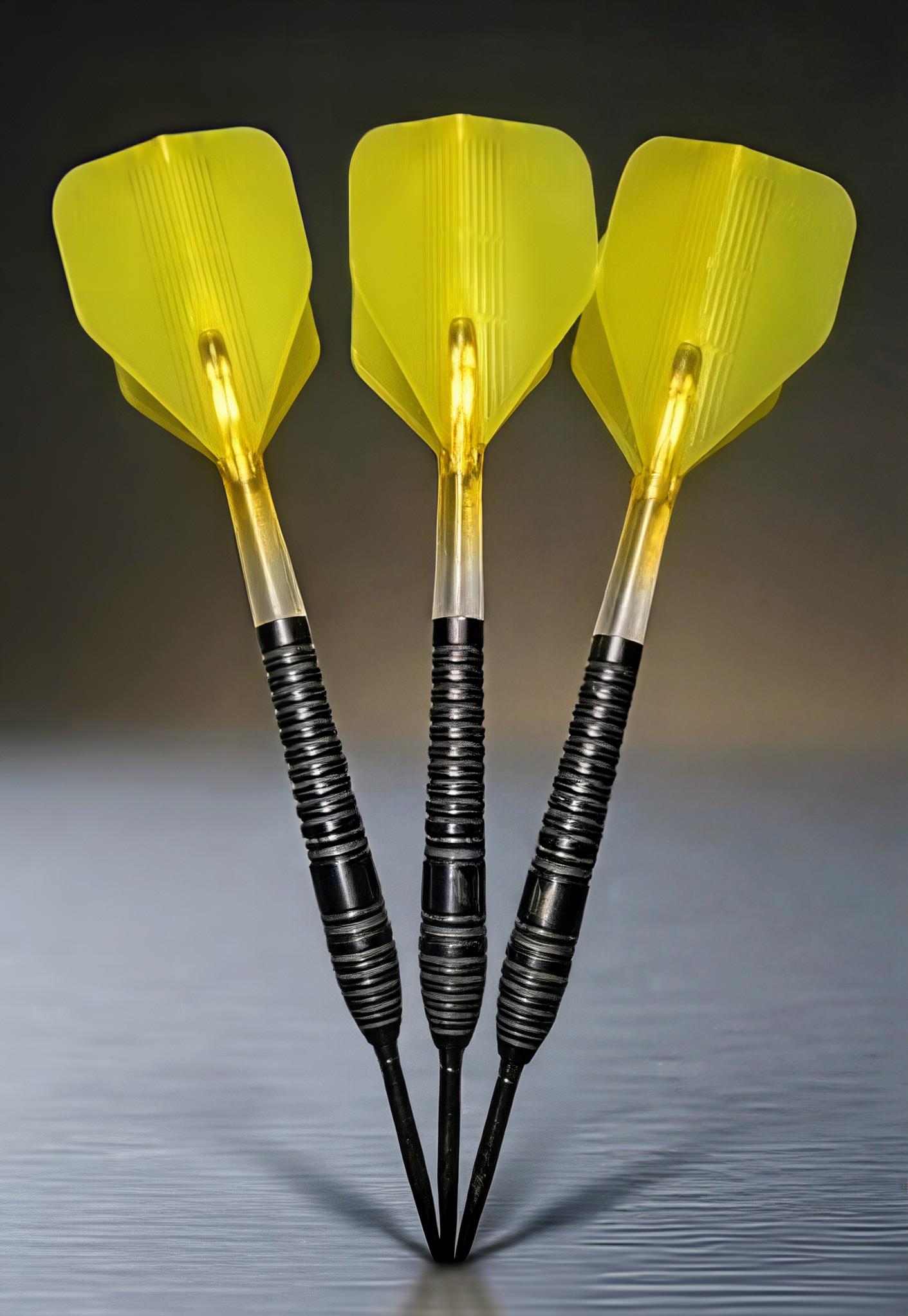 L-Style L-Shaft N9 Locked Straight Lemon Yellow, Harrows Solo Yellow N06 Flights