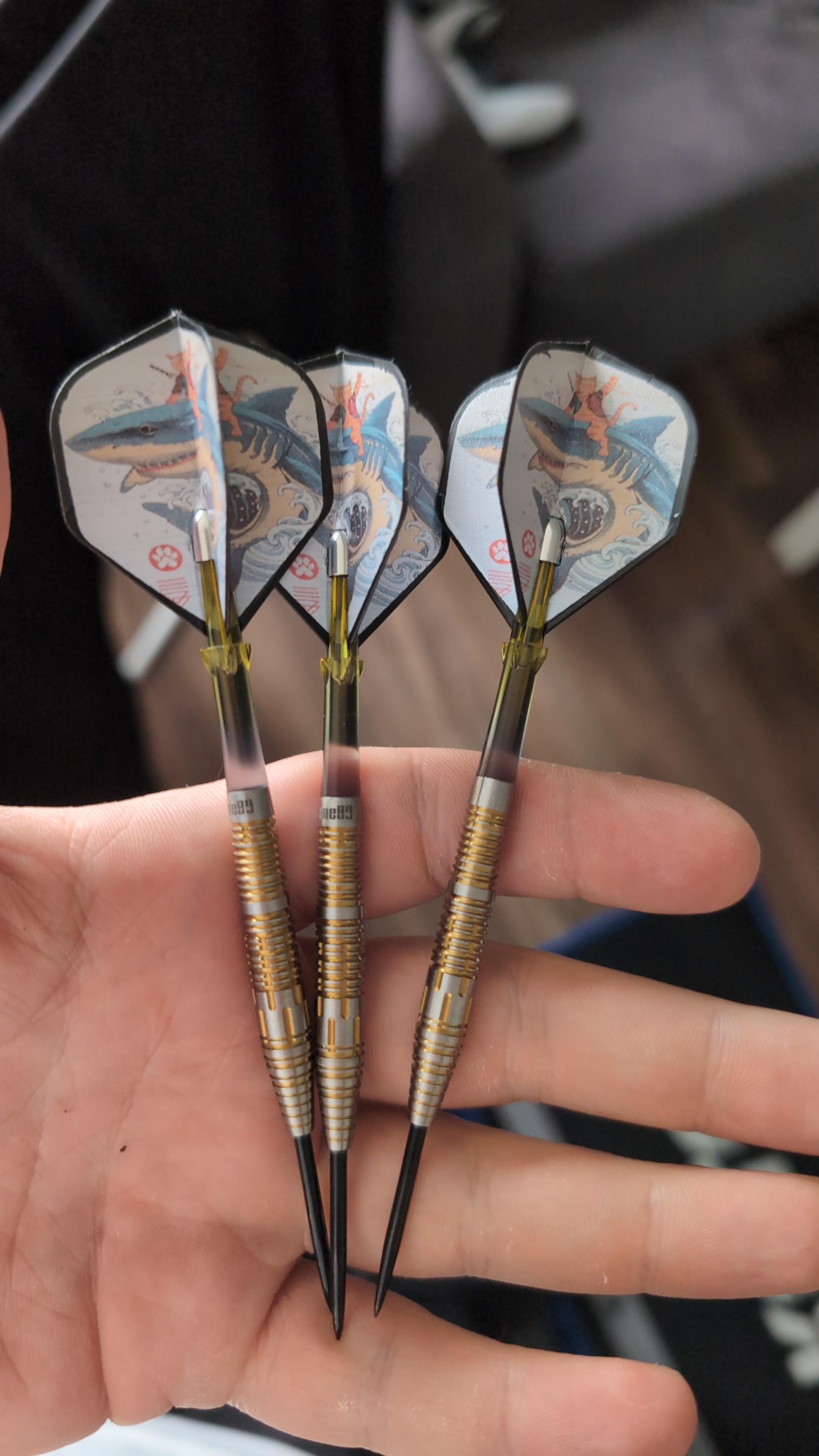 Neue Pfeile am Start! Super schnelle Lieferung und top Druck auf den flights! Dartshopper immer sehr zu empfehlen.