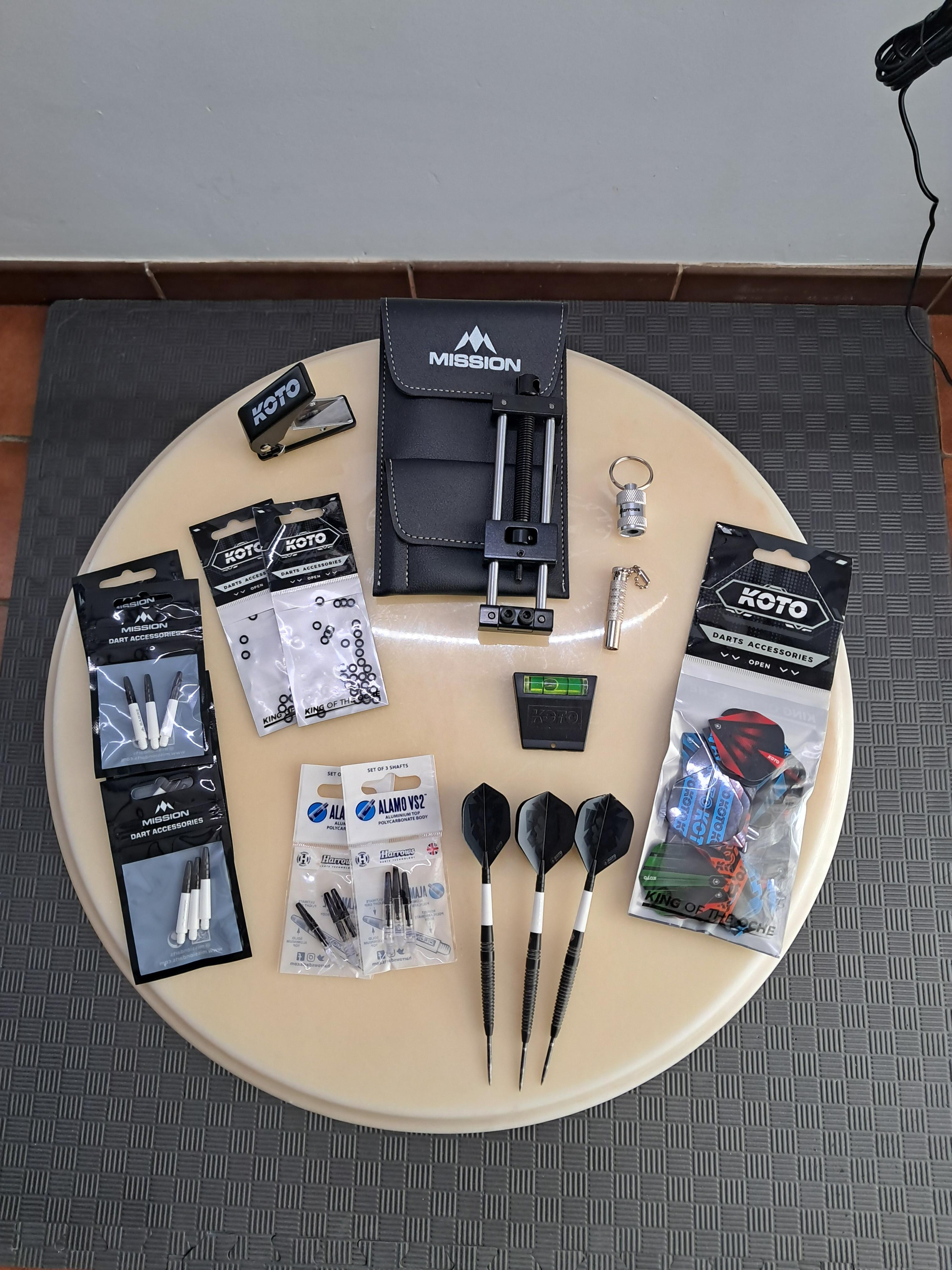 Dartbord en de andere producten bij jullie aangekocht.