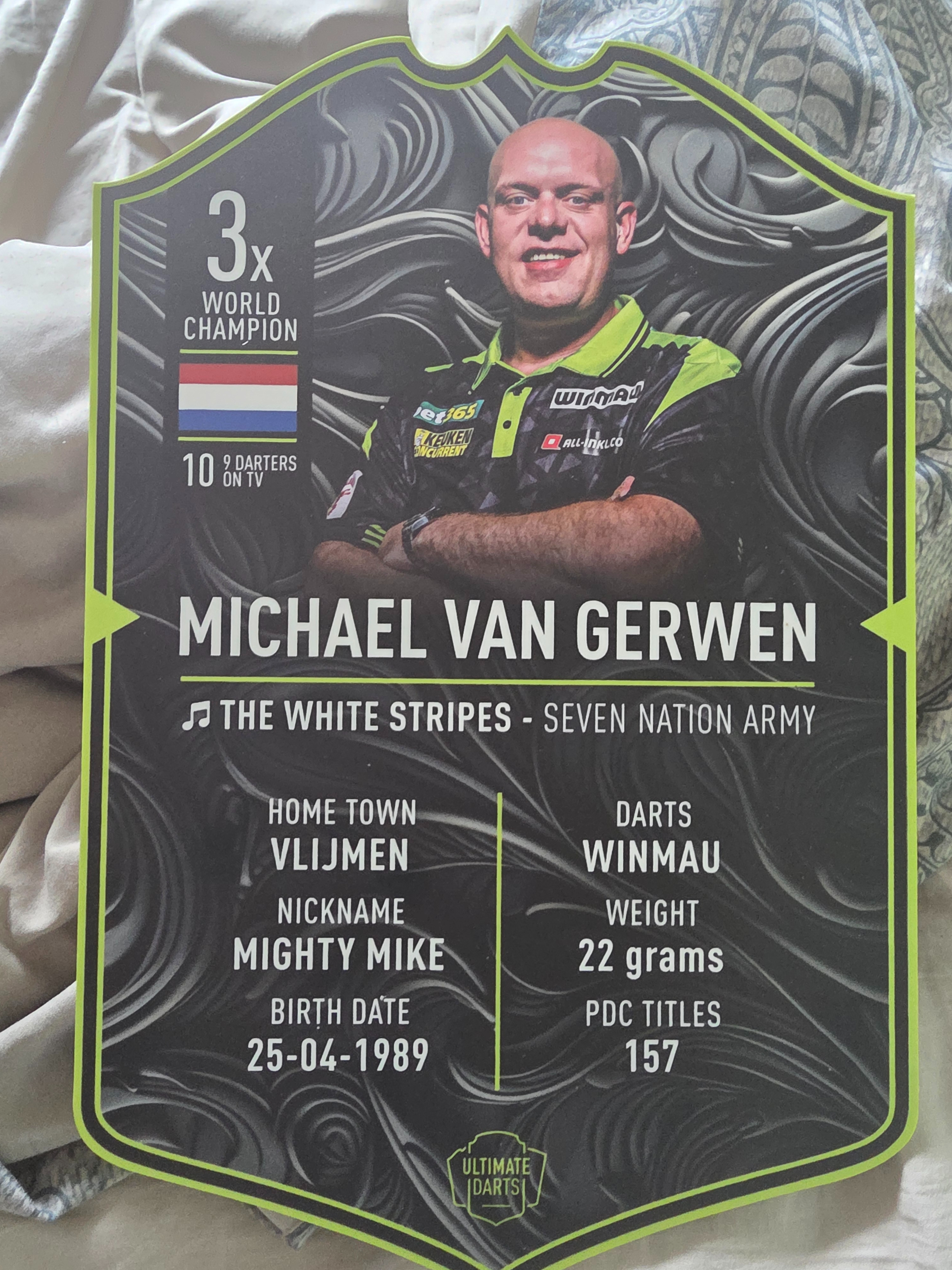 Michael van gerwen Dart spelers card