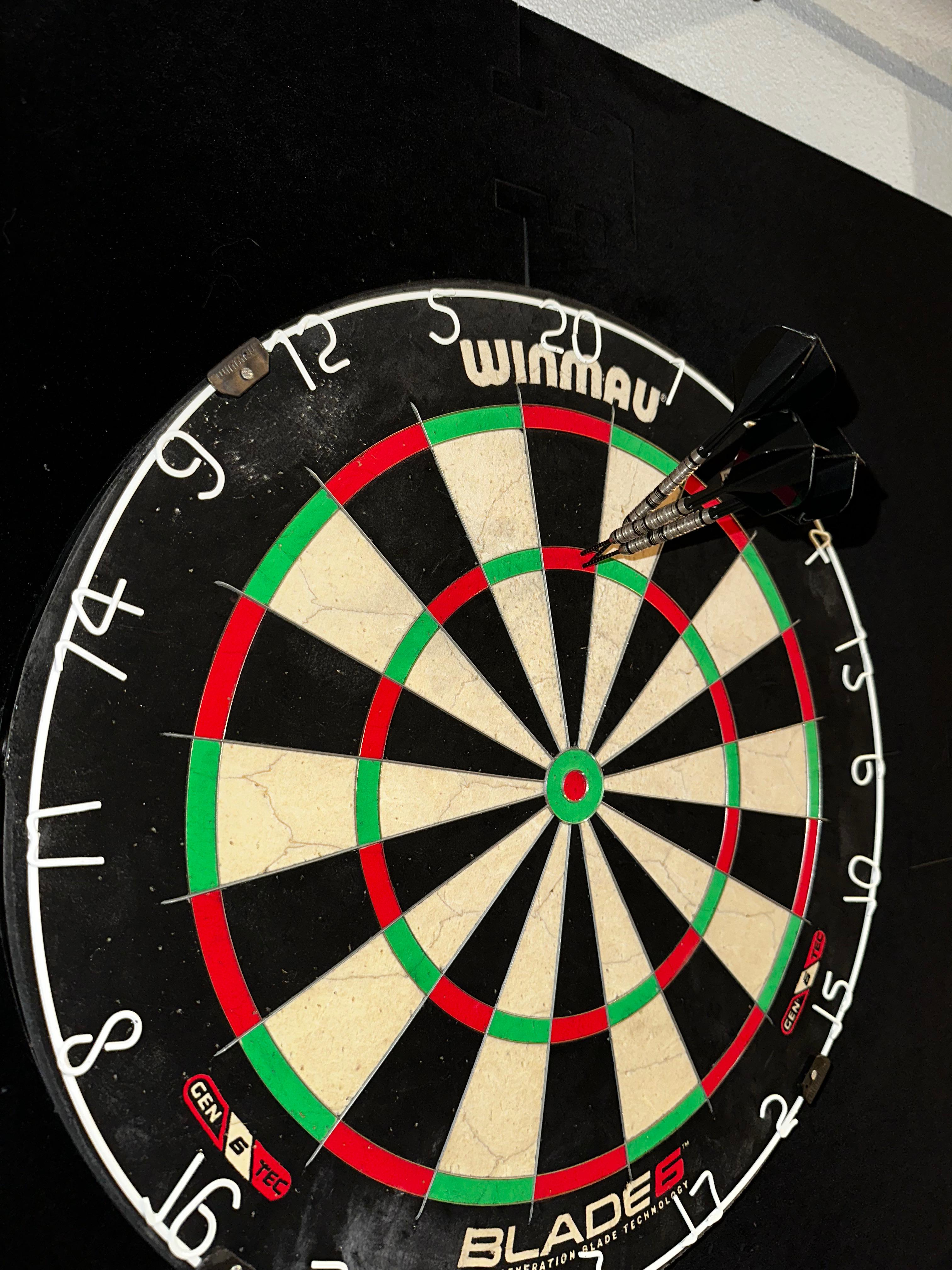Eerste triple 20 op het nieuwe bord!