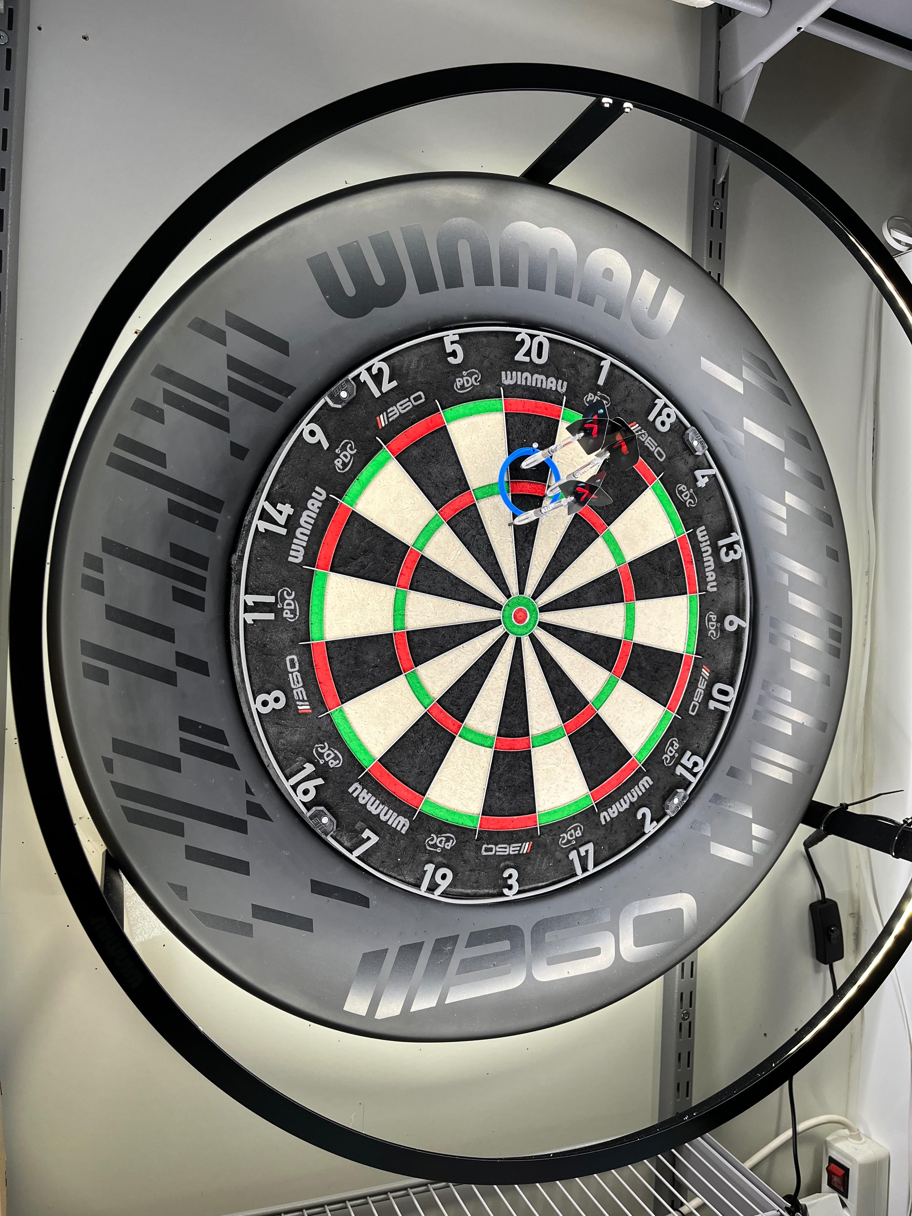 Dart board and the light